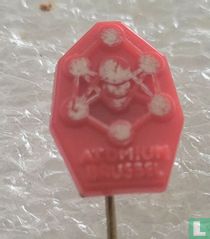 Atomium Brussel [zilver op rood] 