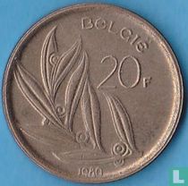 Belgique 20 francs 1980 (NLD) acheter
