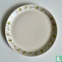 Jubilant breakfast plate - green decor 500