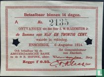 Argent d'urgence 25 cents Enschede (Ontwaard) PL395.1