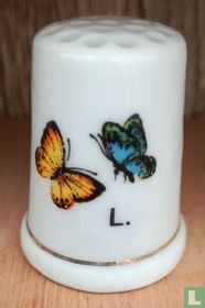 L. [Blauwe en gele vlinder]