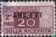 Italian package stamp with overprint AMG - FTT