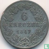 Baden 6 kreuzer 1847