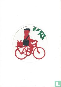 Man op rode fiets
