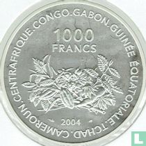 Central African States 1000 francs 2004 (PROOF) "2006 Football World Cup in Germany"