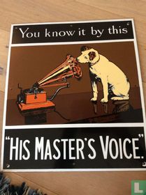 Emaille bord His master's voice