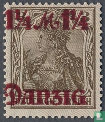 Germania with overprint (new value)