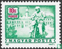 Postbote auf einem Motorrad