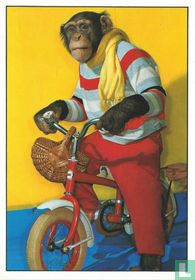 Aap op rode fiets (854/T)