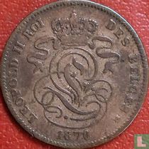 Belgium 2 centimes 1870 (misstrike)
