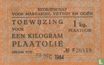 Zuteilungsgutschein 1 kg. Platte Öl