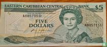 East. Caribbean 5 Dollars D (Dominica)