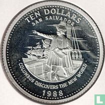 Bahama's 10 dollar 1988 (PROOF) "Christoffel Columbus ontdekt de Nieuwe Wereld"