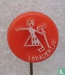 Lodalientje (met bezem) [wit op oranje]