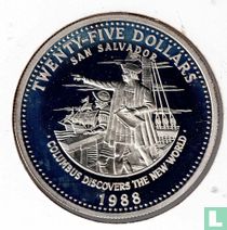 Bahama's 25 dollar 1988 (PROOF) "Christoffel Columbus ontdekt de Nieuwe Wereld"