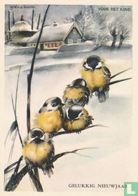 1956-03-5 vijf vogels op tak