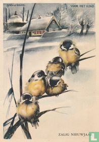 1956-04-5 vijf vogels op tak