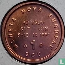 België 1 ECU 1991 (met muntteken) "XIe Internationale Congres voor Numismatiek"