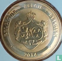 België 2014 "15-jarig jubileum huwelijk koning Filip en konigin Mathilde" (nordic gold)