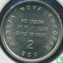 België 2 ECU 1991 (zonder muntteken) "XIe Internationale Congres voor Numismatiek"
