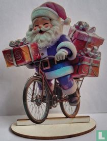 Weihnachtsmann auf dem Fahrrad