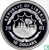Liberia 10 dollars 2001 (PROOF) "Blue Whale"