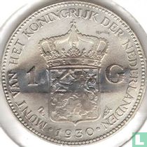 Nederland 1 gulden 1930 Wilhelmina met helm in Londen
