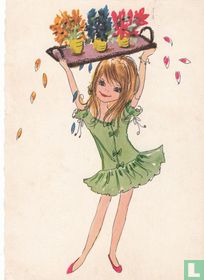 Tienerkaart tiener - dienblad - potjes met planten