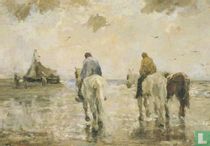 Langs het strand