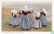 Dansende kinderen op 't duin (Zeeland)