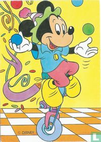 Mickey Mouse op eenwieler