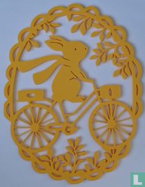 Rabbit on bicycle