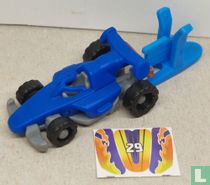 Blauwe racewagen