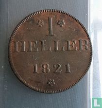 Francfort sur le Main 1 heller 1821 (type 2 - bord complète, F tourné vers l'intérieur) acheter