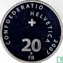 Zwitserland 20 franc 2007 (PROOF) "100th Anniversary of the Swiss National Bank"