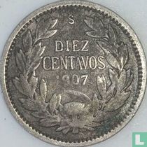 Chile 10 centavos 1907 (type 2)