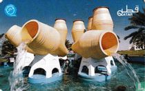 West Bay, Doha, Corniche, water pot fountains