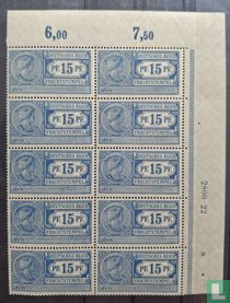 Timbre Bloc de 4 x 5f Taxe d'affichage PARIS Neufs**