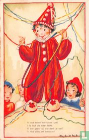 Kind in rood clownspak (rijm)