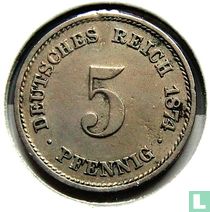 Deutsches Reich 5 Pfennig 1874 (G)