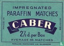 Paraffin matches Caber 2 1/2 d. per Box