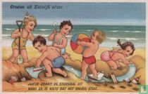 Groeten uit Katwijk a/zee - Jantje draait de stormbal uit want er is niets dat het onheil stuit