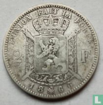 Belgique 2 francs 1866 (avec croix sur couronne) acheter