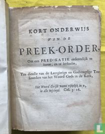 Kort onderwijs van de preek-order,