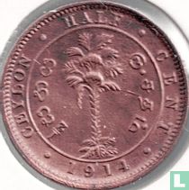 Ceylon ½ cent 1914