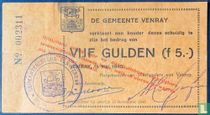 Emergency currency, 5 guilders, Venray (Uncirculated) PL970.3