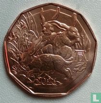 Austria 5 euro 2026 (copper) "Dürer's Three Hares"
