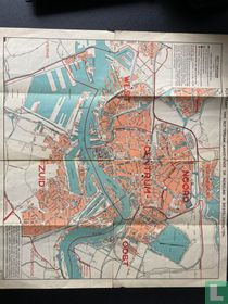 Postkaart van Rotterdam, aangevende de indeeling in besteldistricten