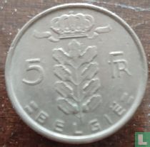Belgium 5 francs 1974 (NLD - coin alignment - with RAU) for sale