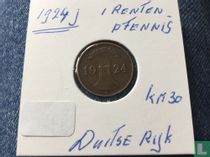 German Empire 1 rentenpfennig 1924 (J) for sale